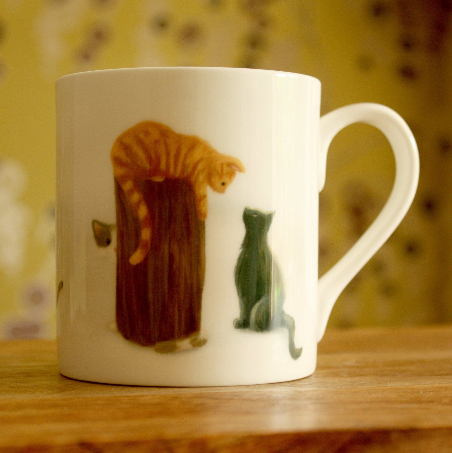 Cat mug, bone china mug (double sided), cat lover gift, new home, gift