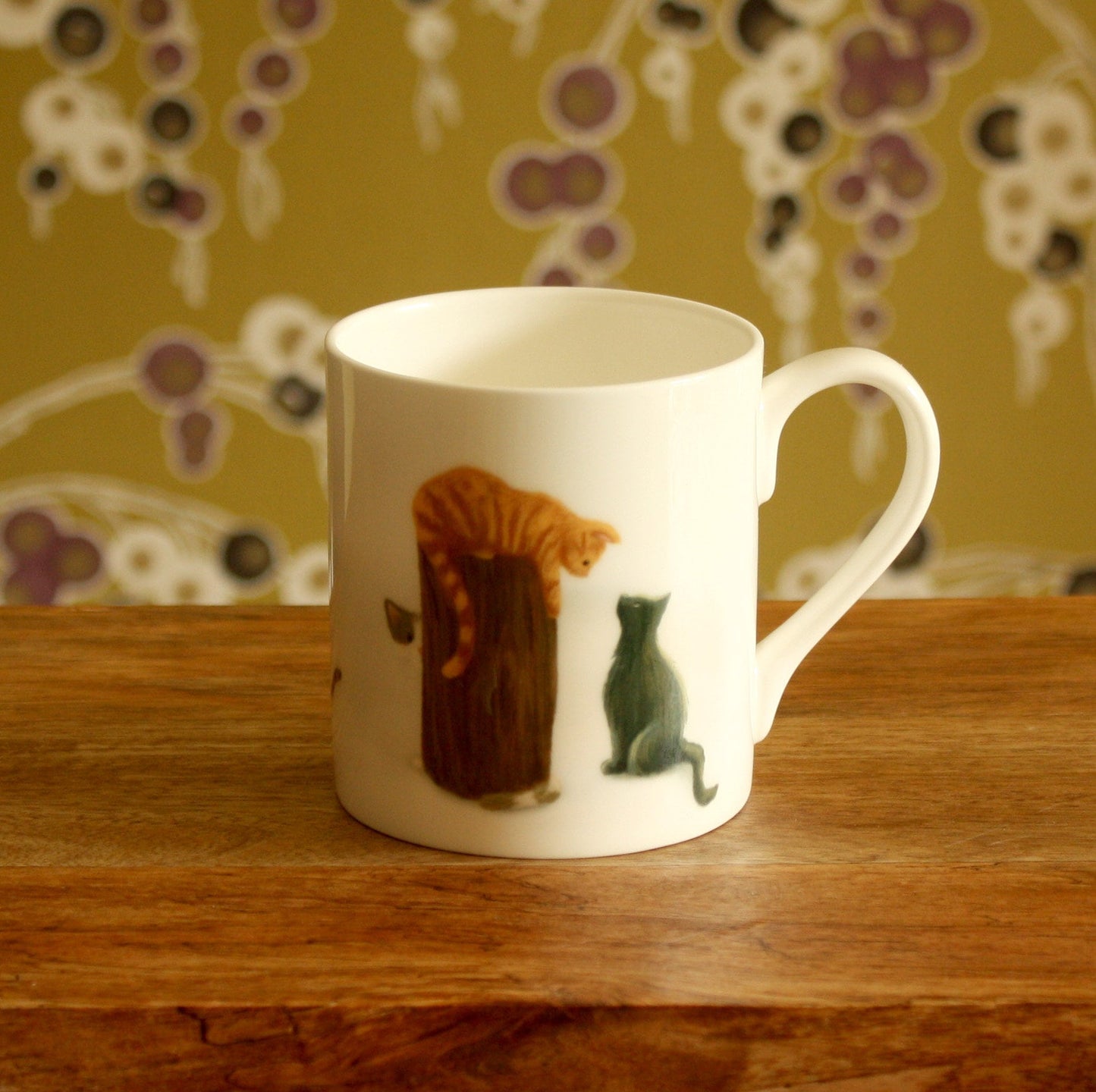 Cat mug, bone china mug (double sided), cat lover gift, new home, gift