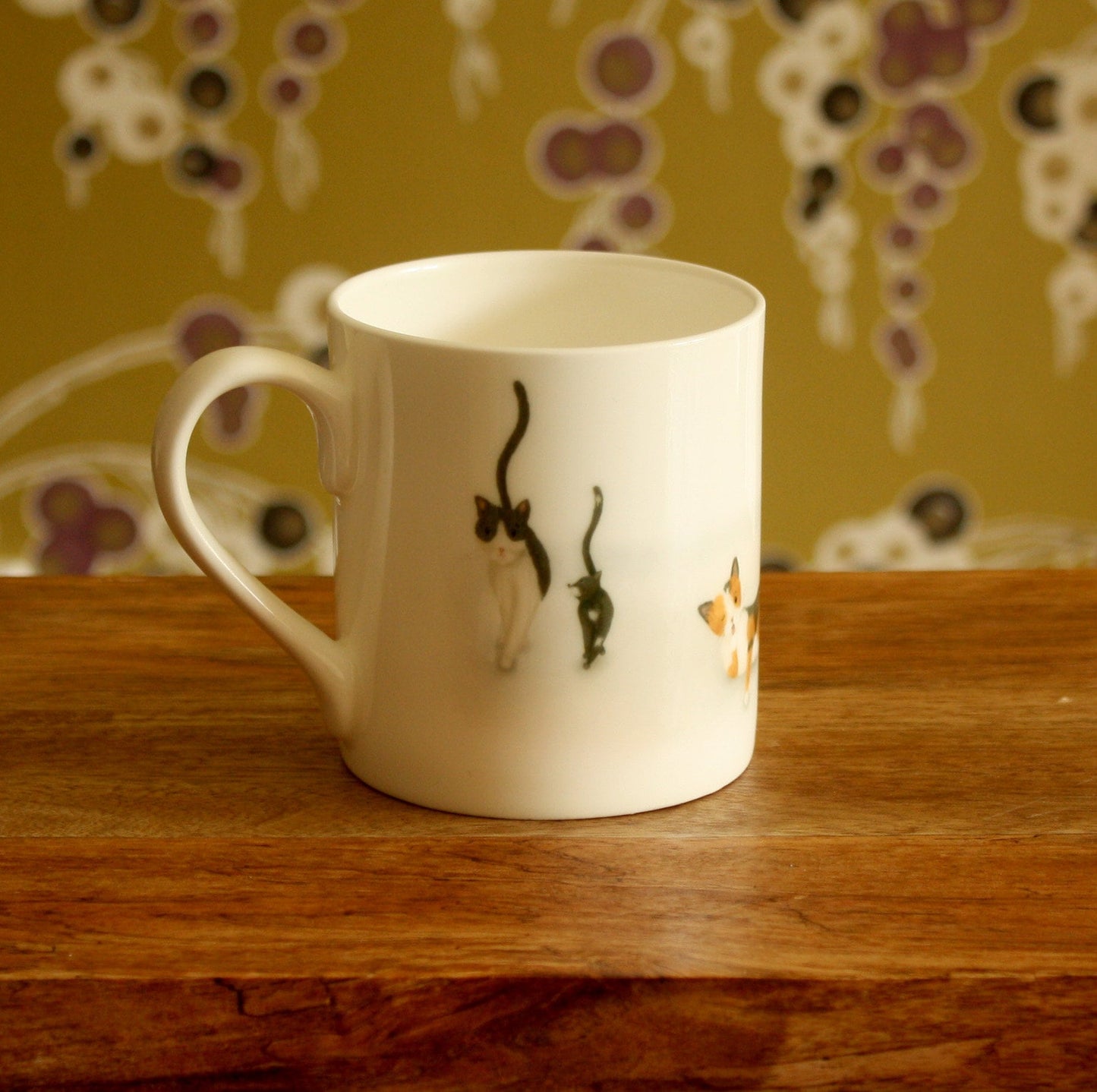 Cat mug, bone china mug (double sided), cat lover gift, new home, gift